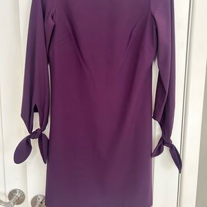 Vince Camuto Eggplant Sheath Dress with Tie-Knot Sleeves Size 2